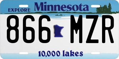MN license plate 866MZR