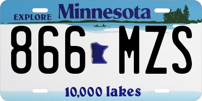 MN license plate 866MZS