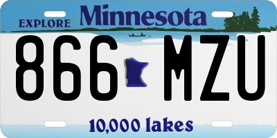 MN license plate 866MZU