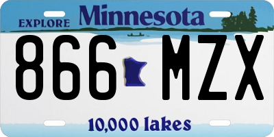 MN license plate 866MZX