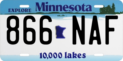 MN license plate 866NAF