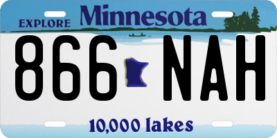 MN license plate 866NAH