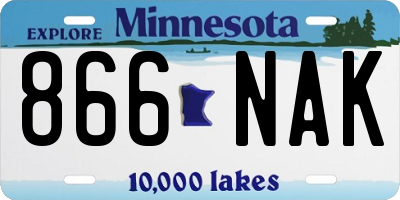 MN license plate 866NAK