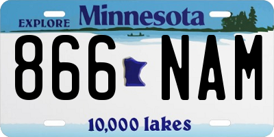MN license plate 866NAM