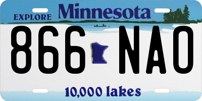 MN license plate 866NAO