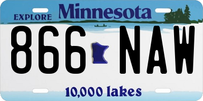 MN license plate 866NAW