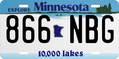 MN license plate 866NBG