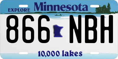 MN license plate 866NBH