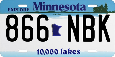 MN license plate 866NBK