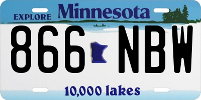 MN license plate 866NBW