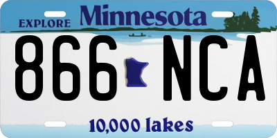 MN license plate 866NCA