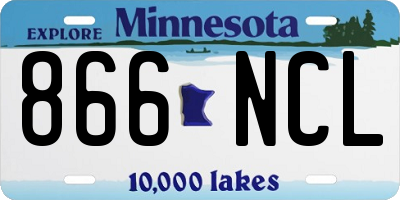 MN license plate 866NCL