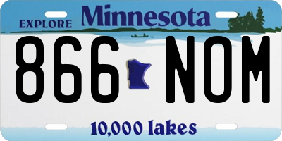 MN license plate 866NOM