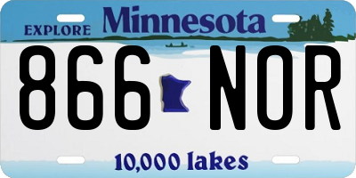 MN license plate 866NOR