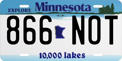 MN license plate 866NOT