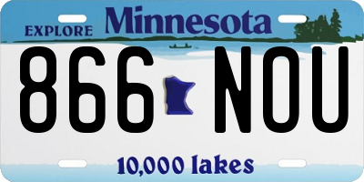 MN license plate 866NOU
