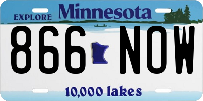 MN license plate 866NOW