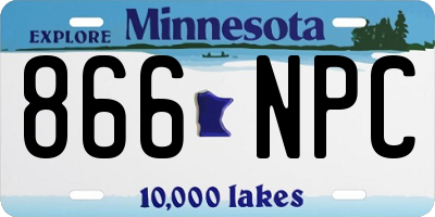 MN license plate 866NPC