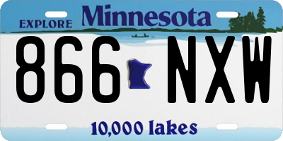MN license plate 866NXW
