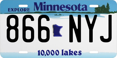 MN license plate 866NYJ