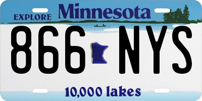 MN license plate 866NYS