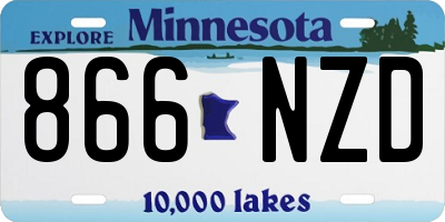 MN license plate 866NZD