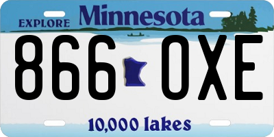 MN license plate 866OXE