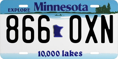 MN license plate 866OXN