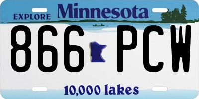 MN license plate 866PCW