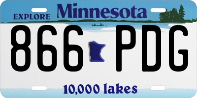 MN license plate 866PDG