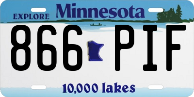 MN license plate 866PIF