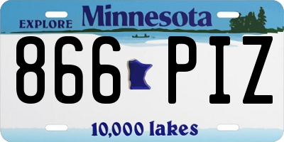 MN license plate 866PIZ