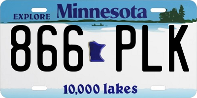 MN license plate 866PLK