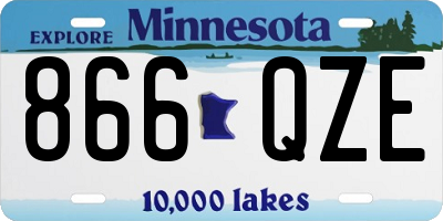 MN license plate 866QZE