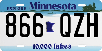 MN license plate 866QZH