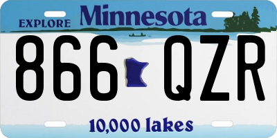 MN license plate 866QZR