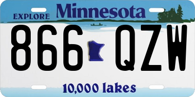 MN license plate 866QZW