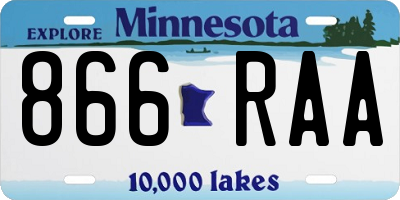 MN license plate 866RAA