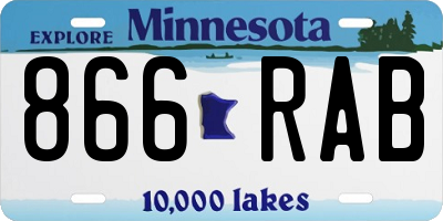 MN license plate 866RAB