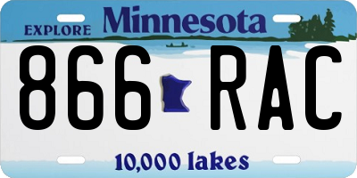MN license plate 866RAC