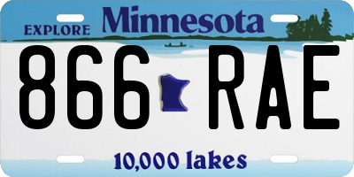 MN license plate 866RAE