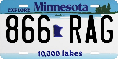 MN license plate 866RAG