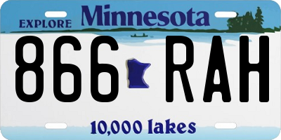MN license plate 866RAH