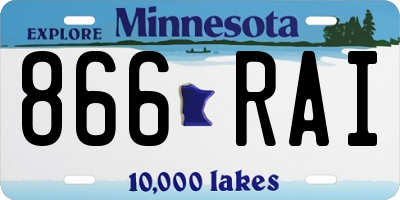 MN license plate 866RAI