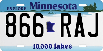 MN license plate 866RAJ