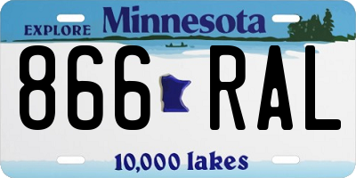 MN license plate 866RAL