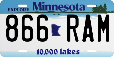 MN license plate 866RAM