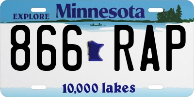 MN license plate 866RAP