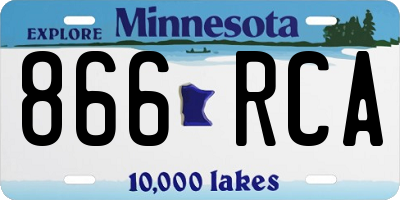 MN license plate 866RCA
