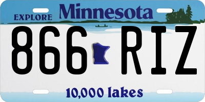 MN license plate 866RIZ